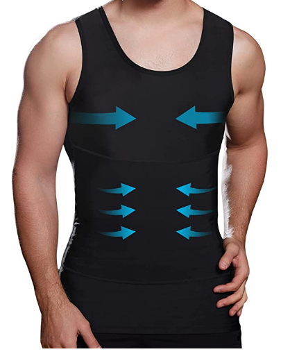 Lgtfy Men's Slim Fit Shaper Tank Top, Chest Belly Compression Tank Top, Belly Hiding Undershirt - Change In Seconds